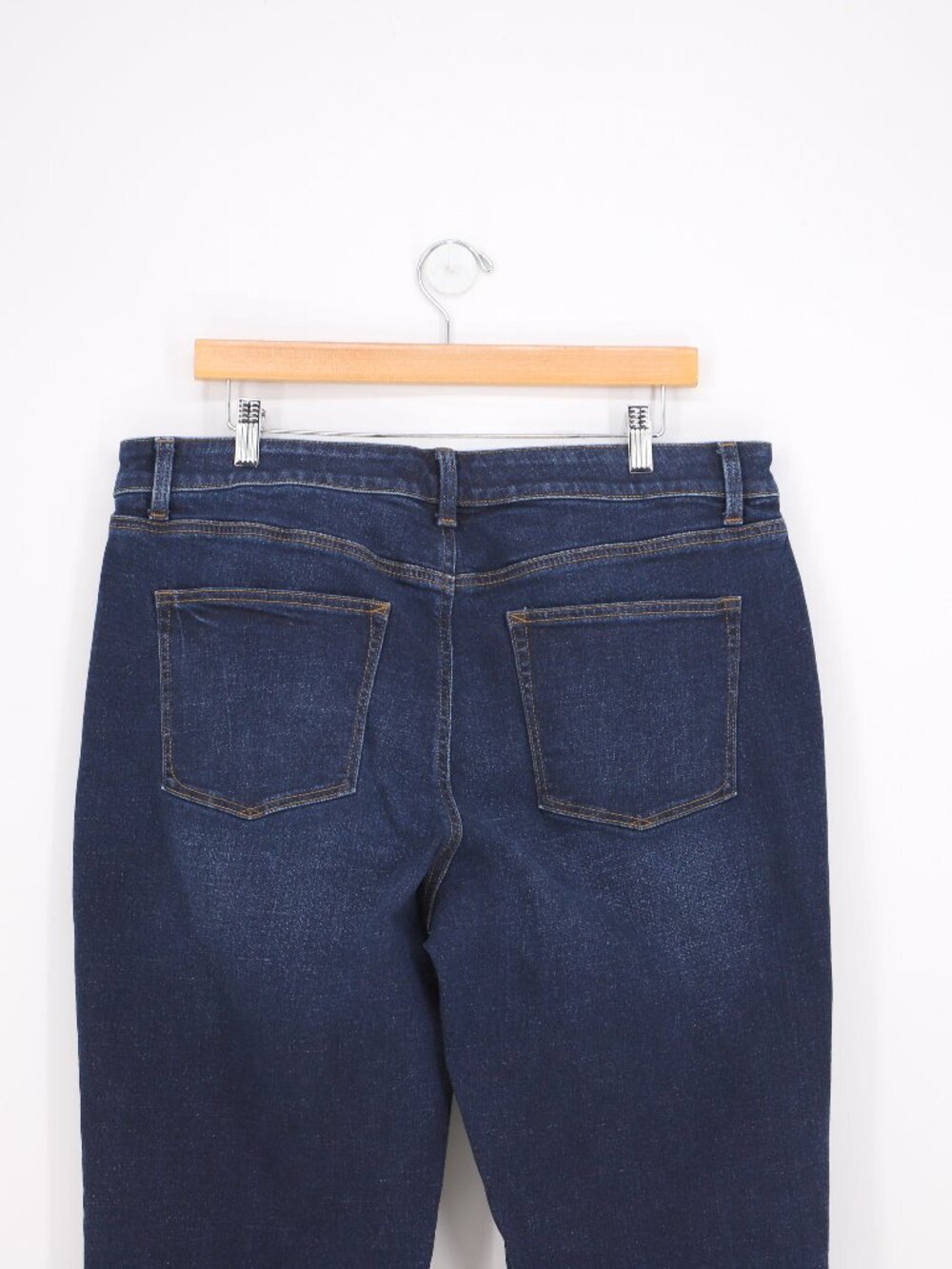 TALBOTS Tartan Trim Everyday Relaxed Jeans - Glacier Wash Det Size 14 - Picture 5 of 8